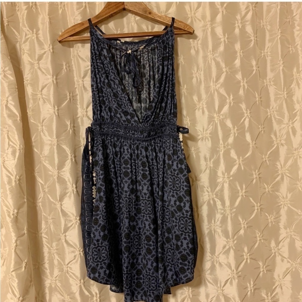 Free People Midsummer’s Day Tunic Blue Mini Dress Tank Top - Picture 5 of 13